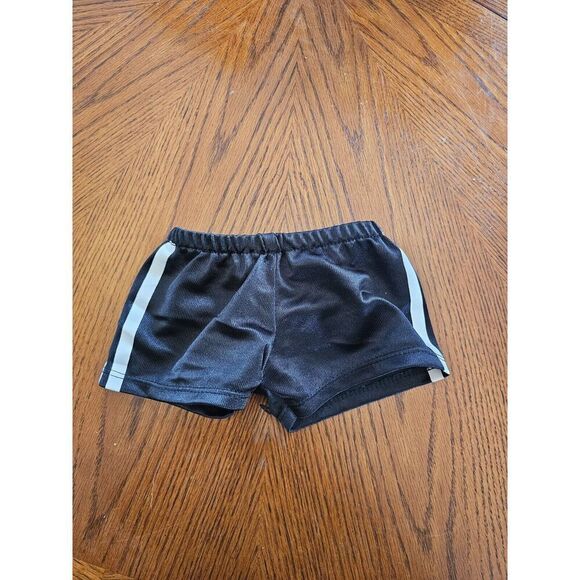 Build A Bear Workshop BABW Stuffed Animal Black Gym Shorts Double Stripe 2020 - Picture 1 of 4